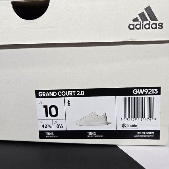 New adidas Grand Court 2.0 Cloud White Gold Metallic Women's Shoes Size 10 - Picture 8 of 8